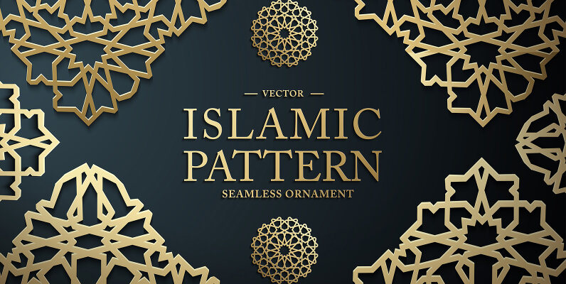 Luxurious Gold Islamic Pattern Set