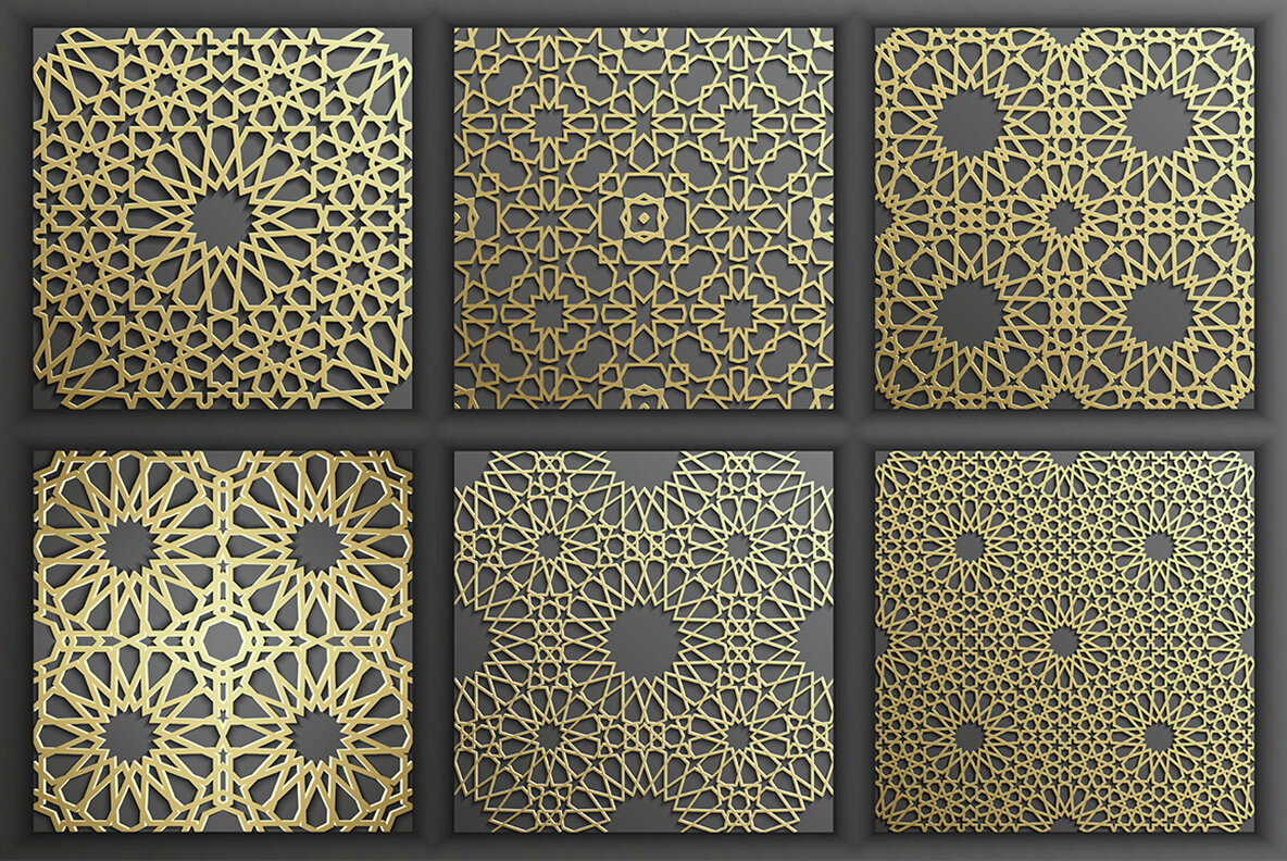 Luxurious Gold Islamic Pattern Set 4