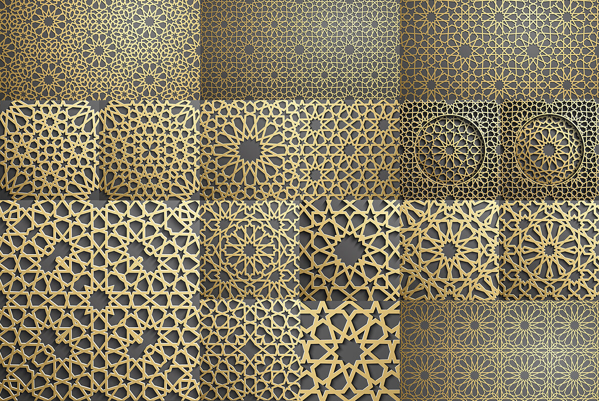 Luxurious Gold Islamic Pattern Set 6