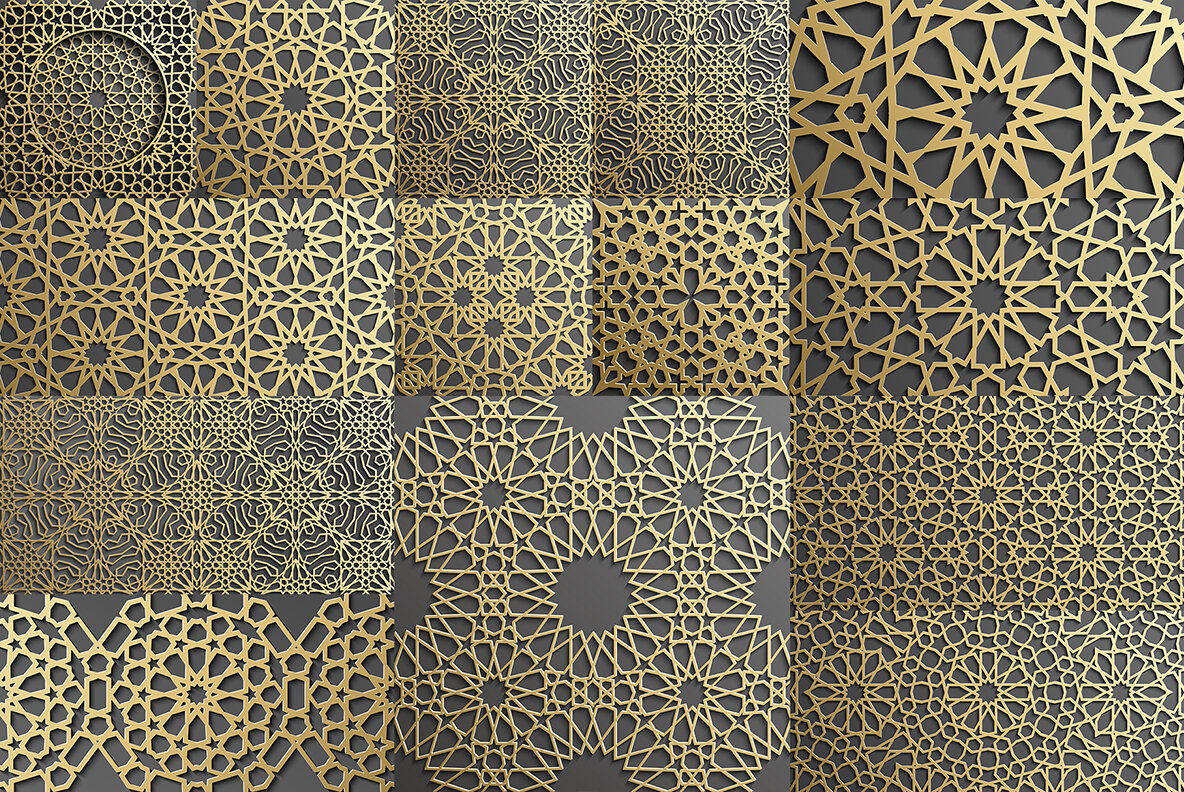 Luxurious Gold Islamic Pattern Set 7