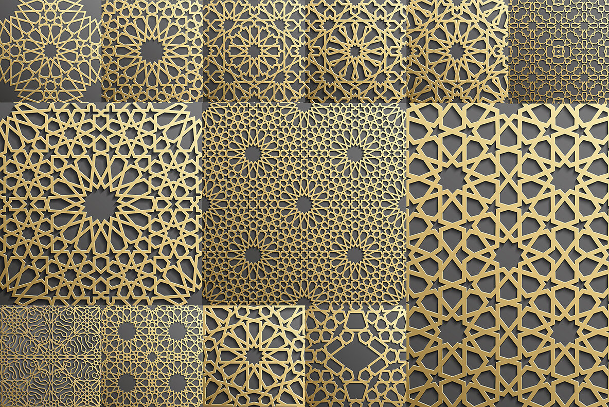 Luxurious Gold Islamic Pattern Set 8