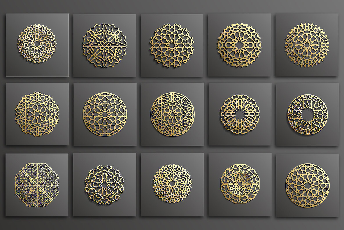 Luxurious Gold Islamic Pattern Set 9