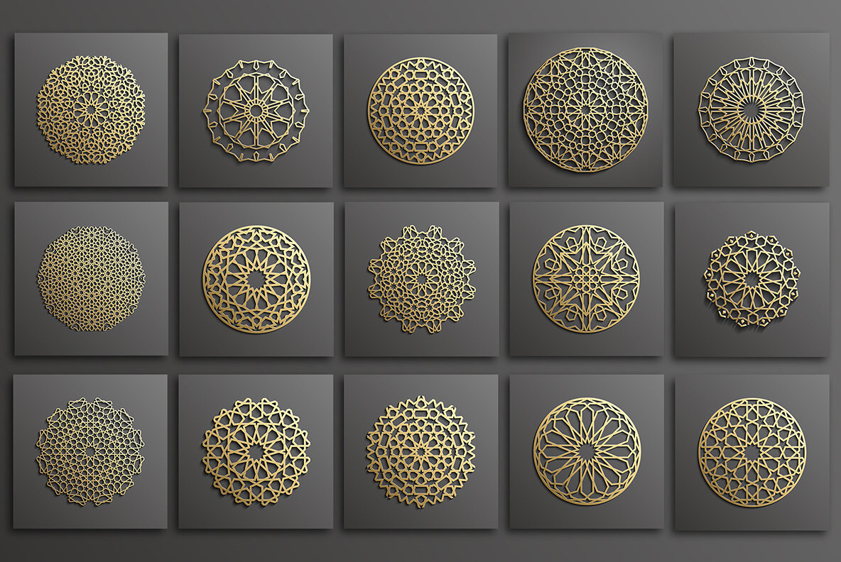 Luxurious Gold Islamic Pattern Set 10