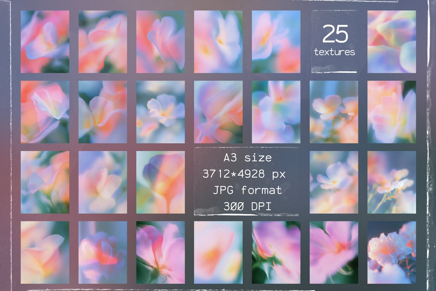 25 Noisy Textured Floral Backgrounds 10