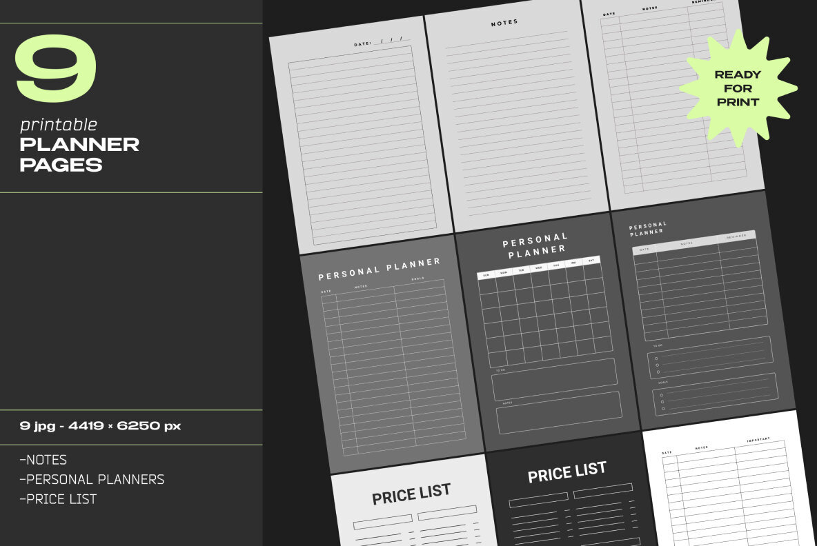 Printable Planner Pages 1