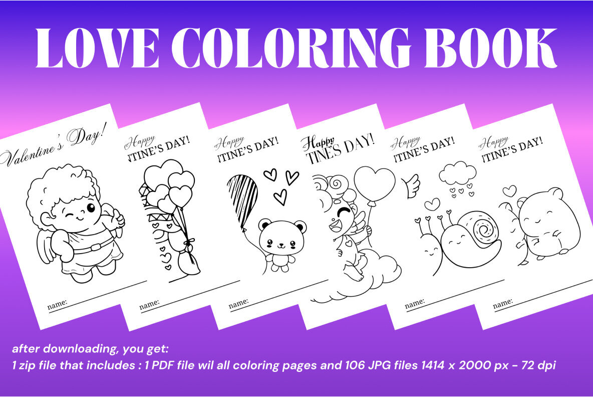 Valentines Day Coloring Book 2
