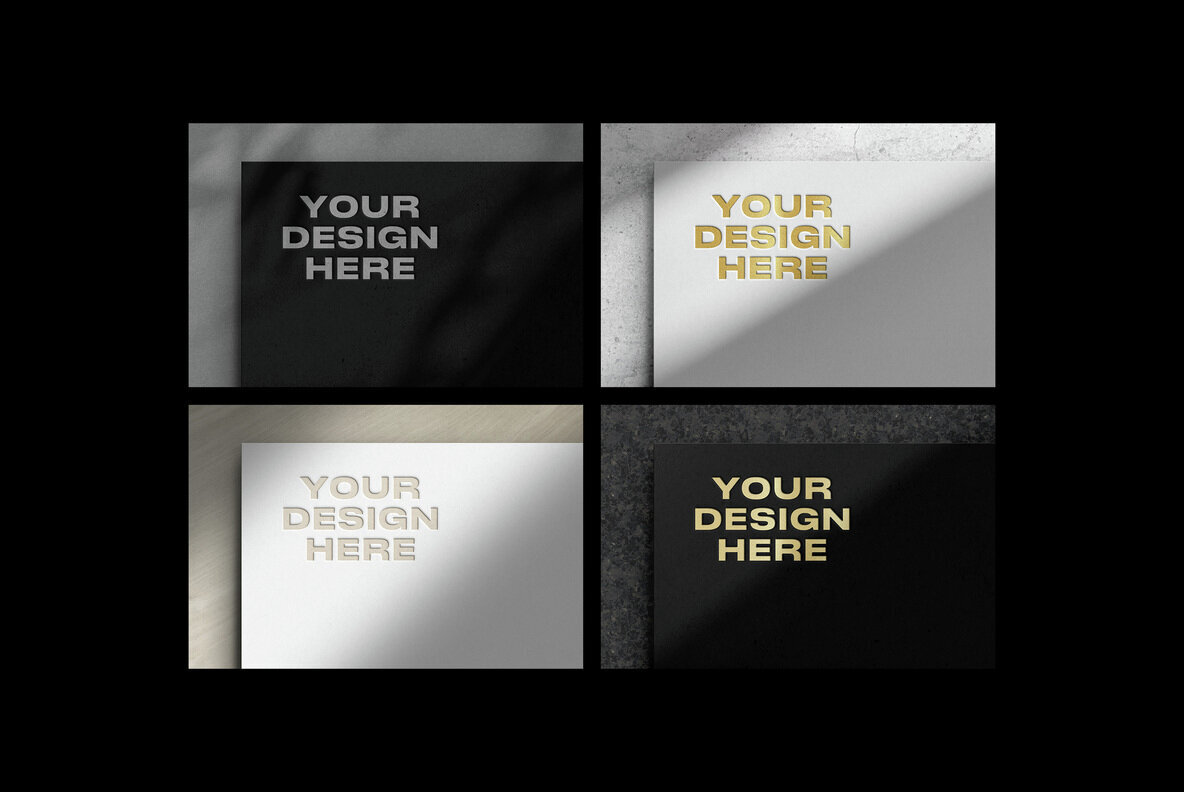 Embossed Paper Logo Mockups Pack 2