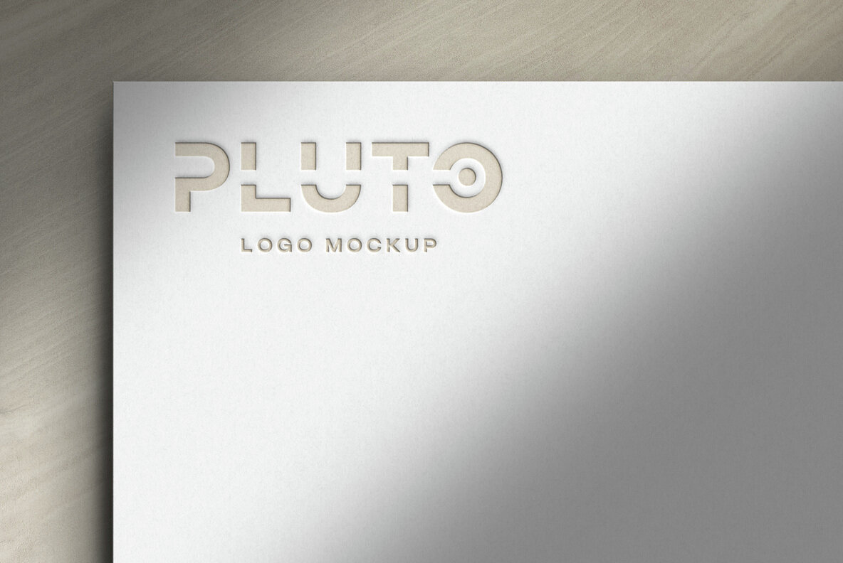 Embossed Paper Logo Mockups Pack 4