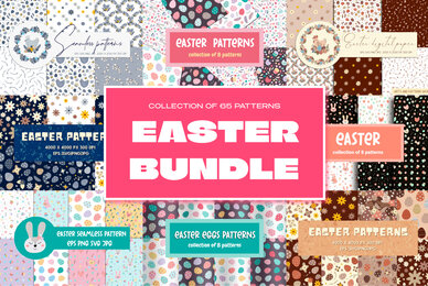 65 Easter Seamless Patterns Bundle