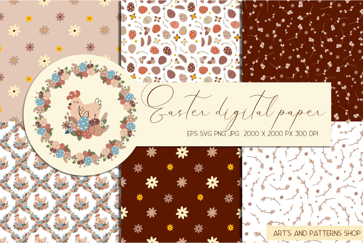 65 Easter Seamless Patterns Bundle 7