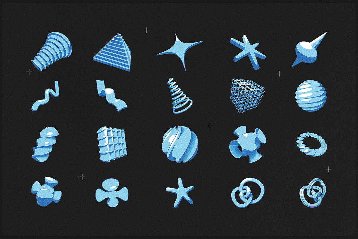 Toon Abstract 3D Shapes 2