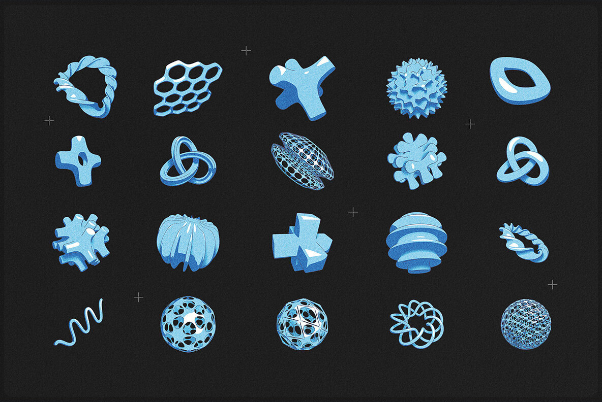 Toon Abstract 3D Shapes 3