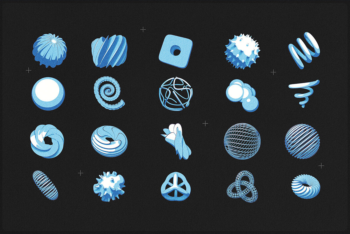 Toon Abstract 3D Shapes 4