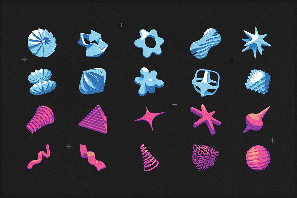 Toon Abstract 3D Shapes 5