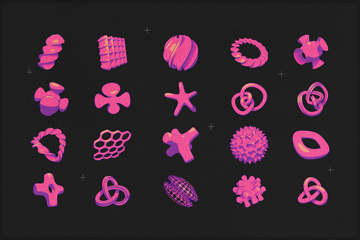 Toon Abstract 3D Shapes 6