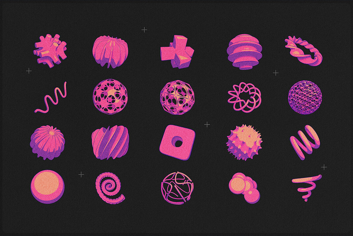 Toon Abstract 3D Shapes 7