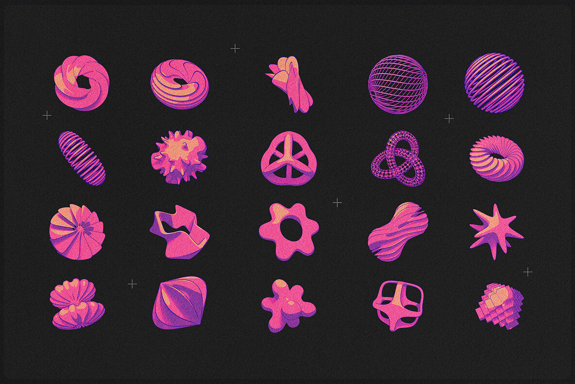 Toon Abstract 3D Shapes 8