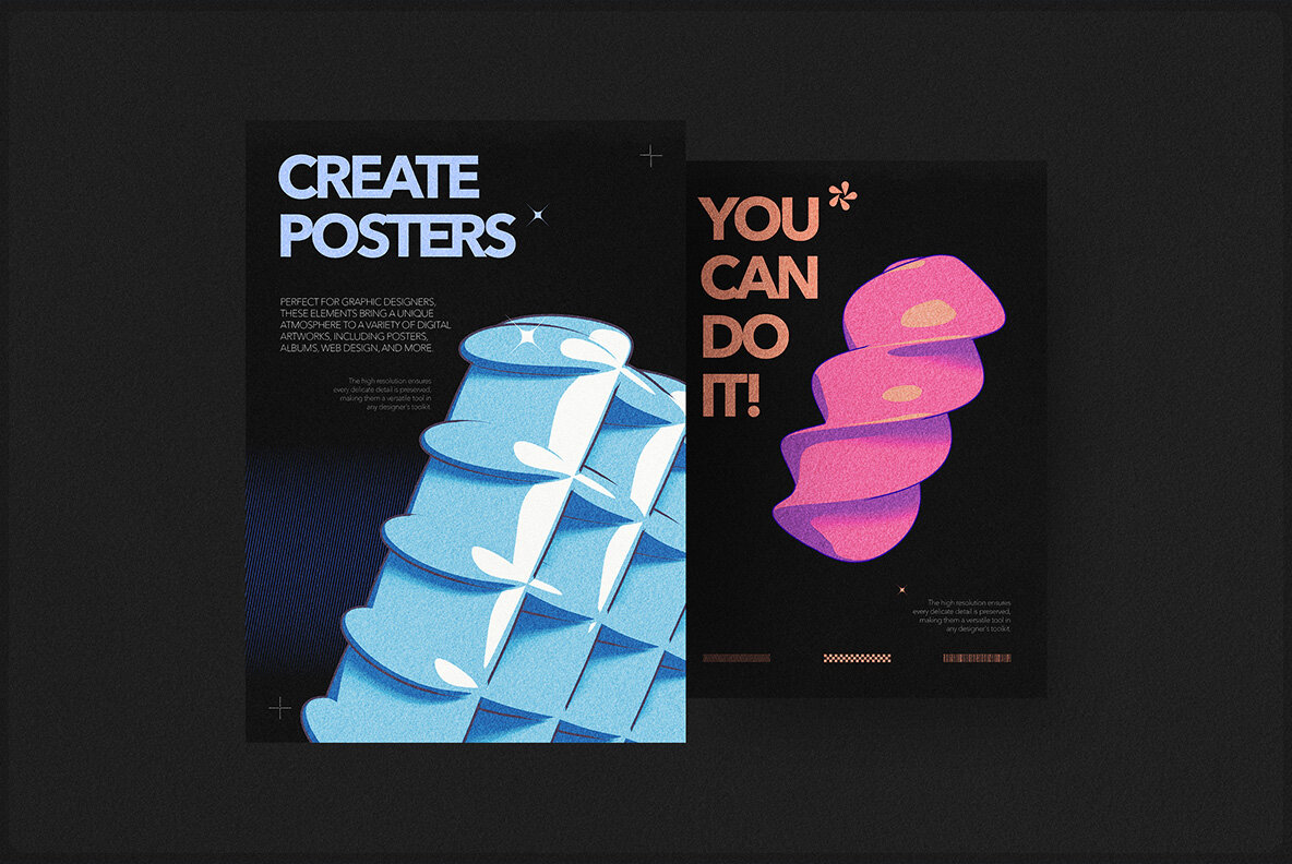 Toon Abstract 3D Shapes 9