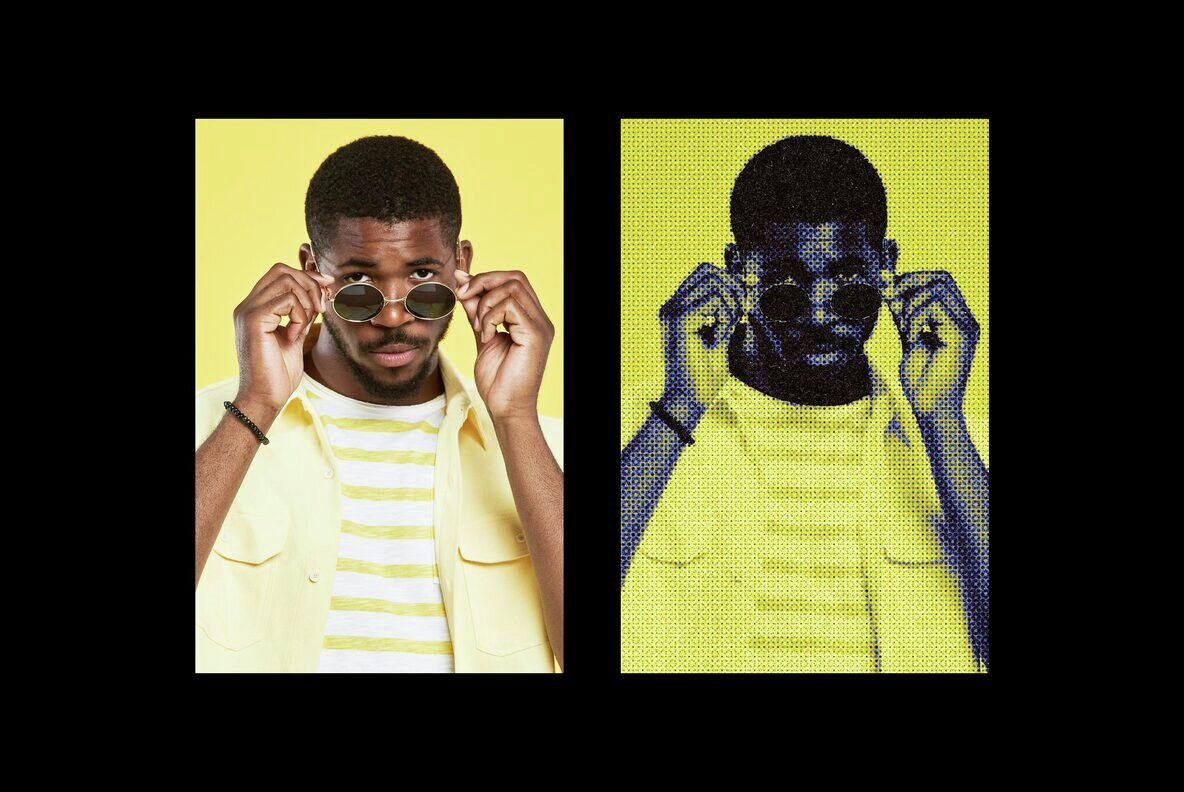 Retro Halftone Photo Template 4