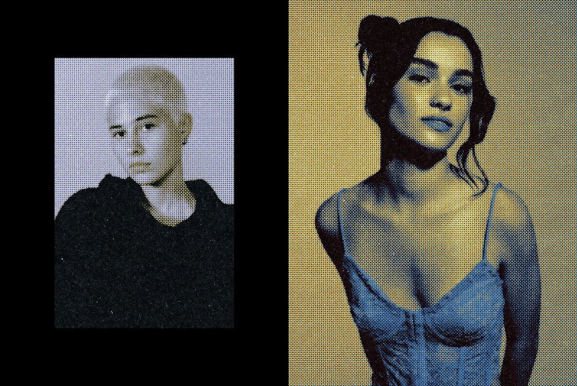 Retro Halftone Photo Template 6