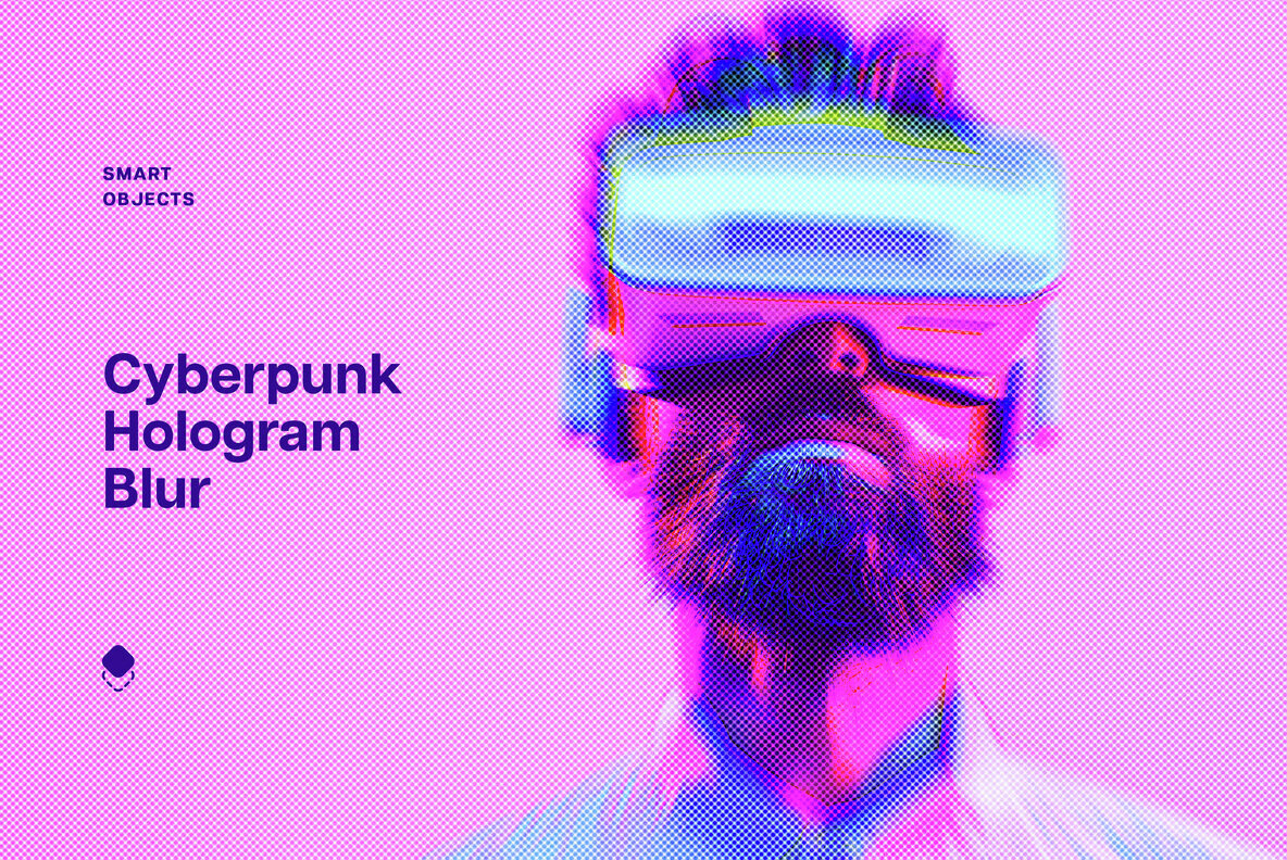 Cyberpunk Hologram Blur Photo Effect 1