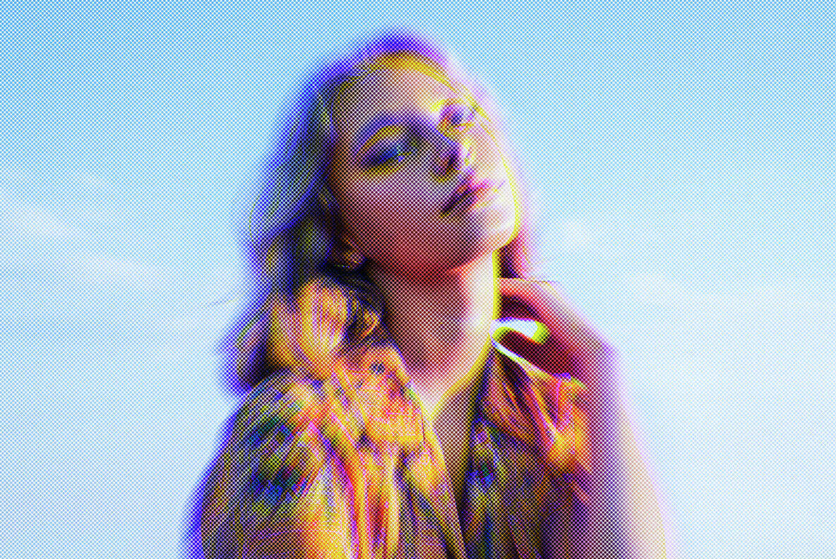 Cyberpunk Hologram Blur Photo Effect 3