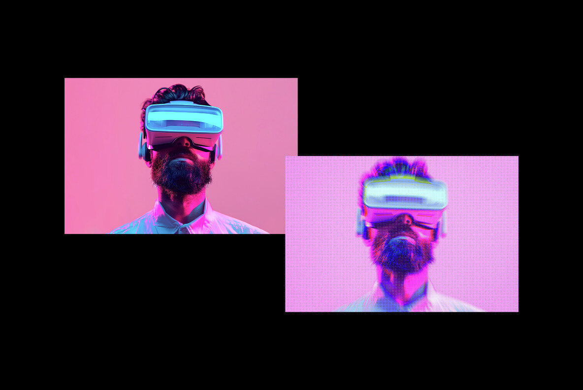 Cyberpunk Hologram Blur Photo Effect 6