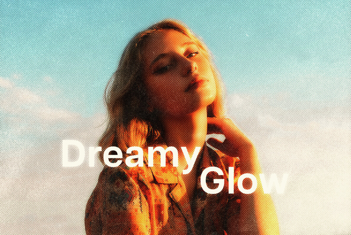 Dreamy Glow Halftone Print Effect 1