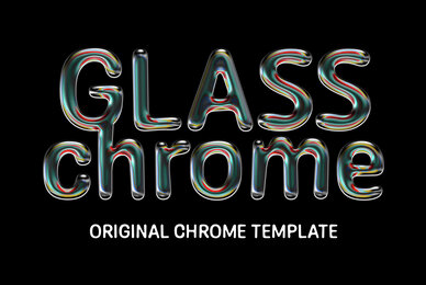 Iridescent Glass Chrome Text Effect
