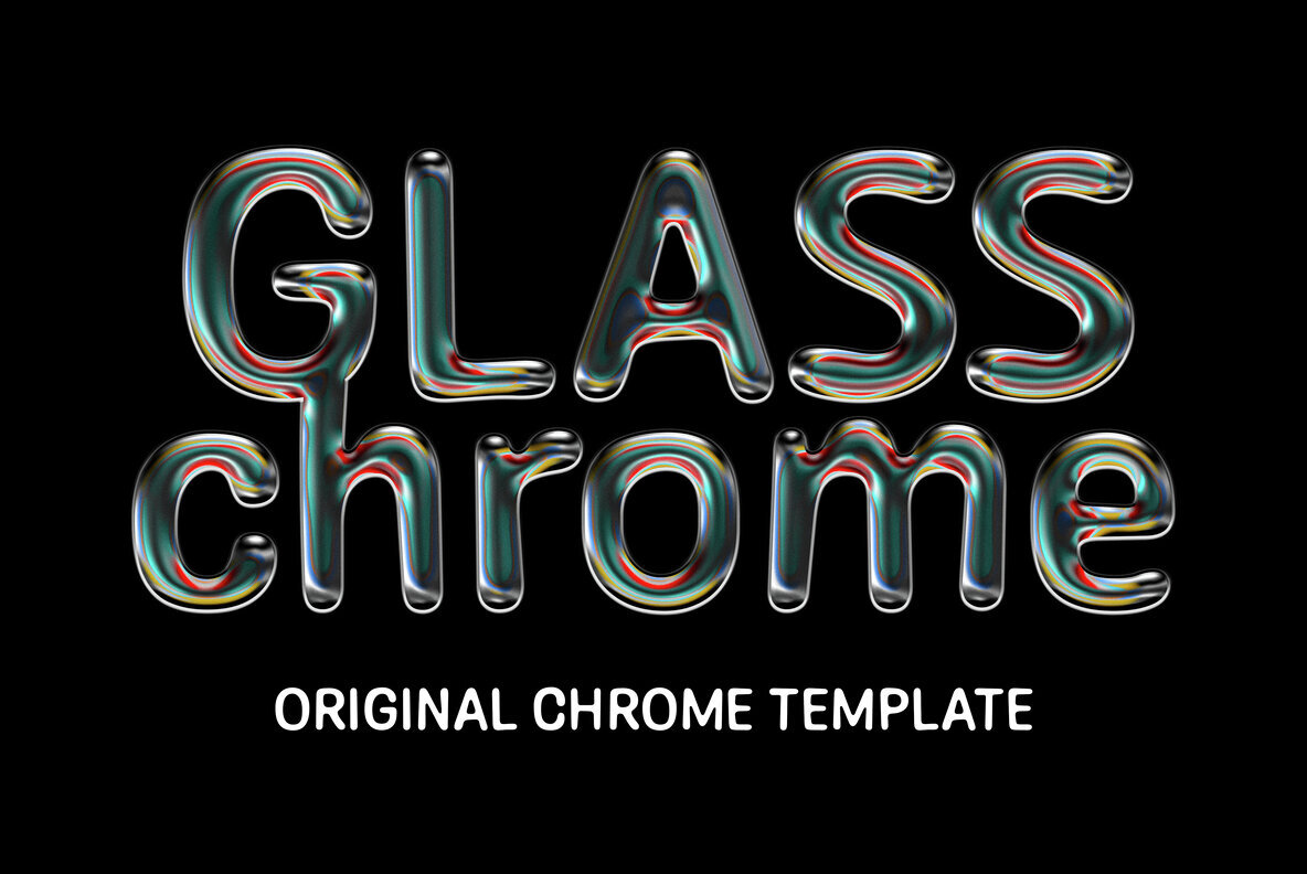 Iridescent Glass Chrome Text Effect 1