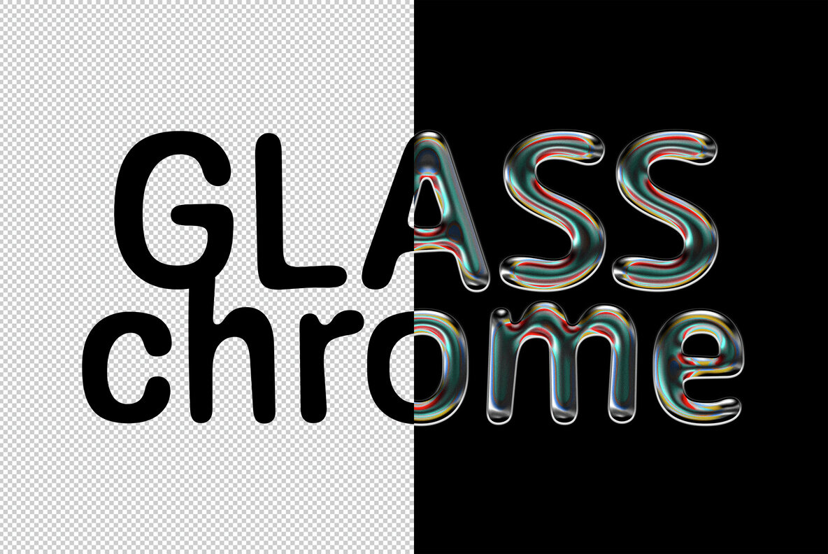 Iridescent Glass Chrome Text Effect 4