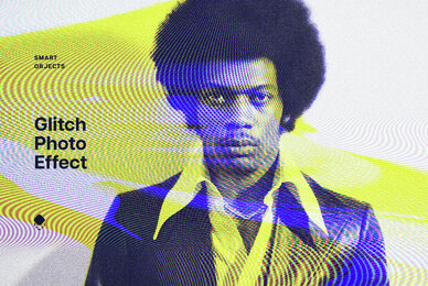 TV CRT Glitch Screen Photo Effect