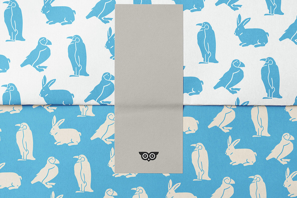 Winter Animals Linocut Clipart 6