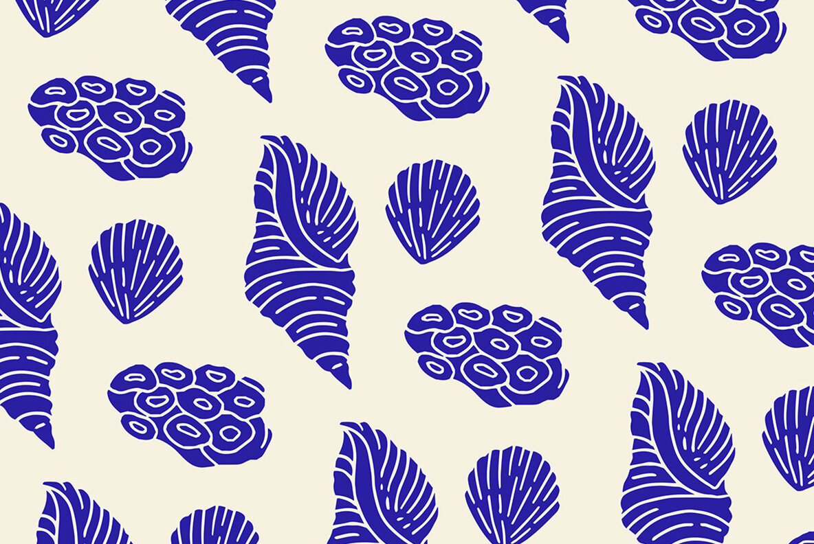 Under the Sea Linocut Clipart 7