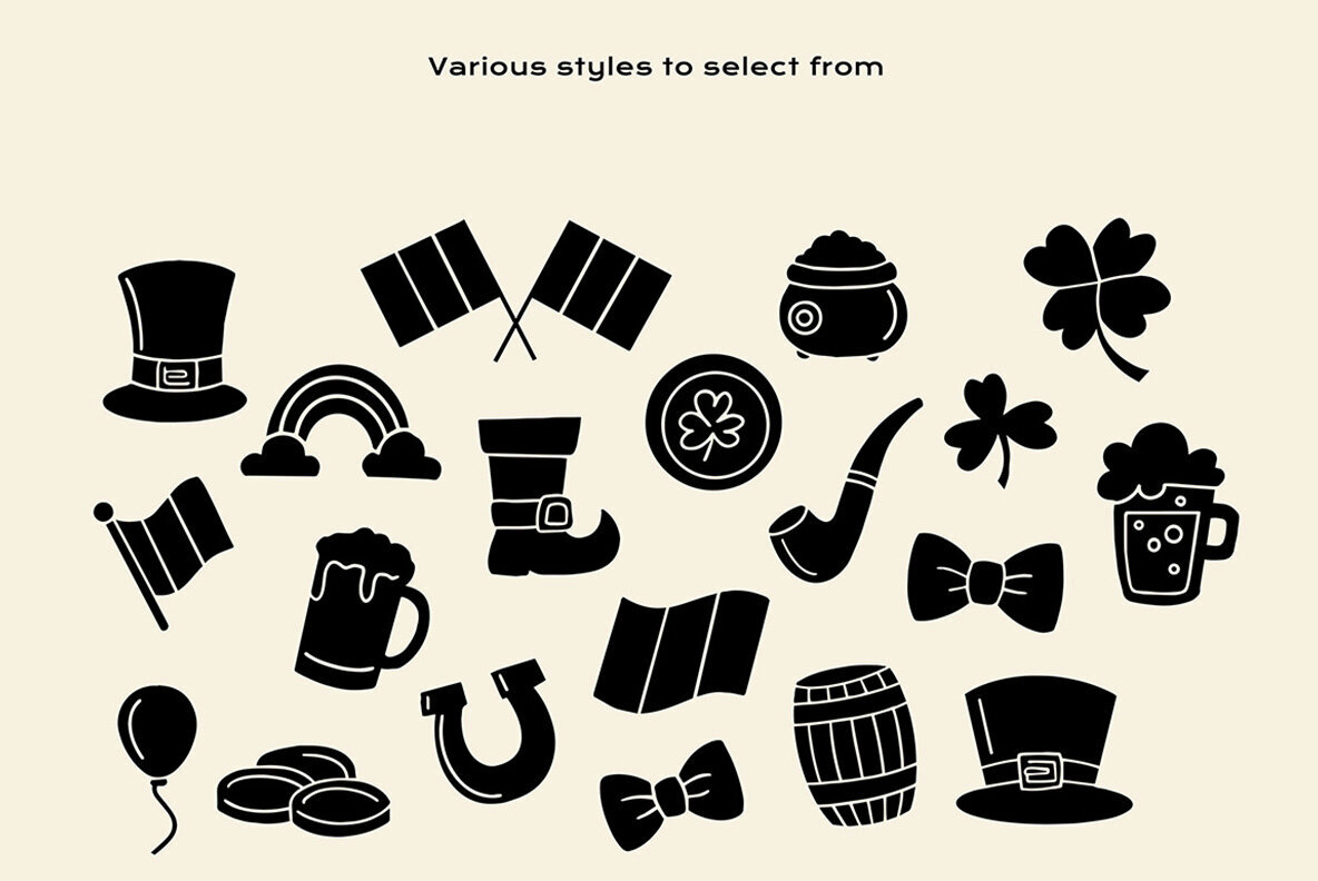 St Patricks Day Linocut Clipart 3