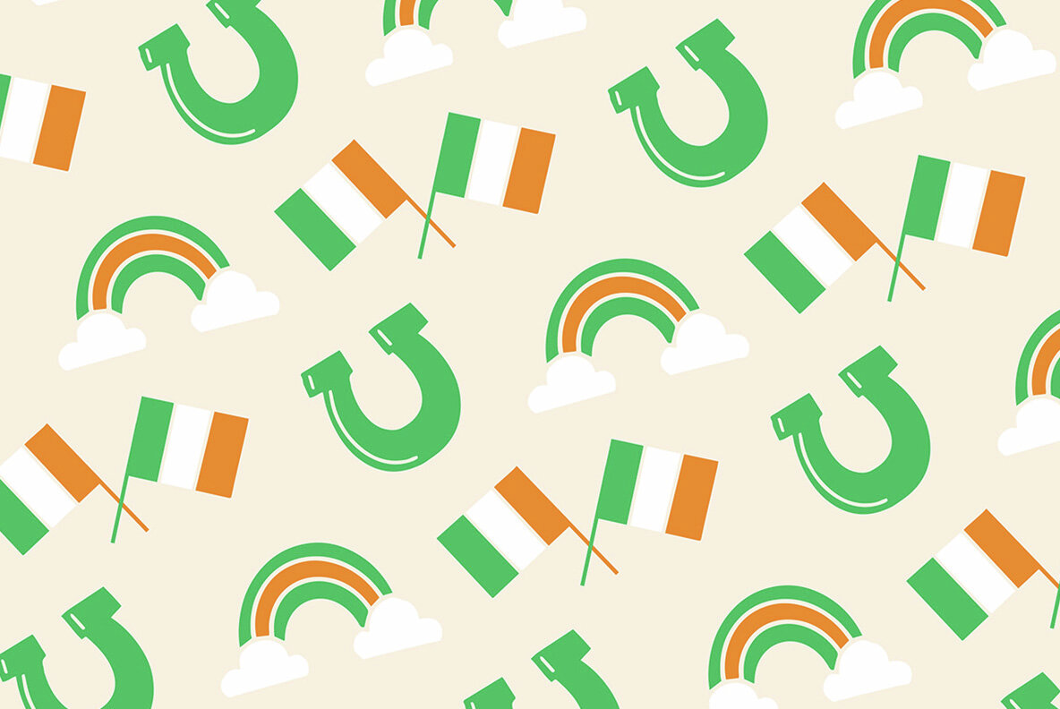 St Patricks Day Linocut Clipart 6