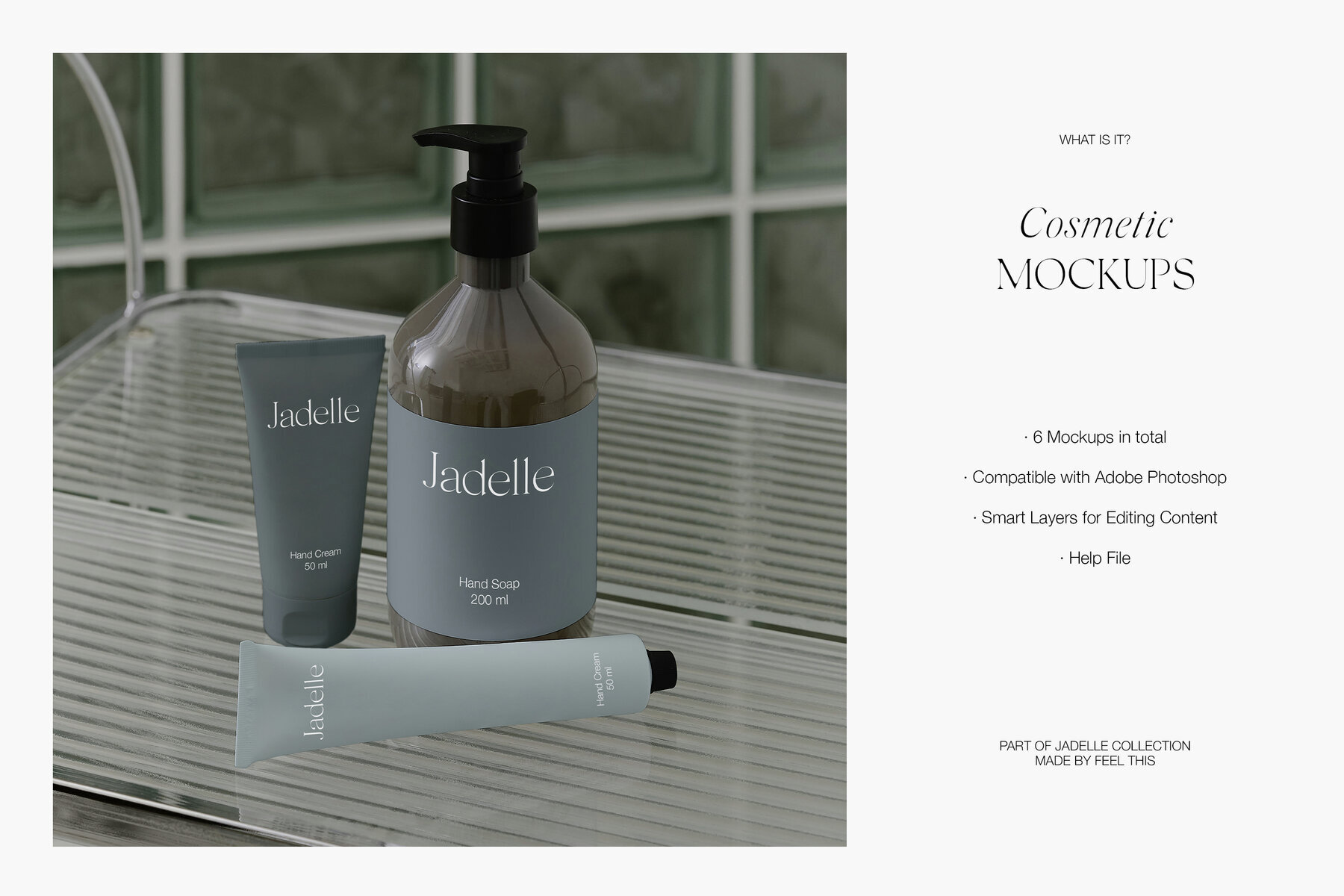 Realistic Beauty Bottle and Hand Cream Tube Mockups 2