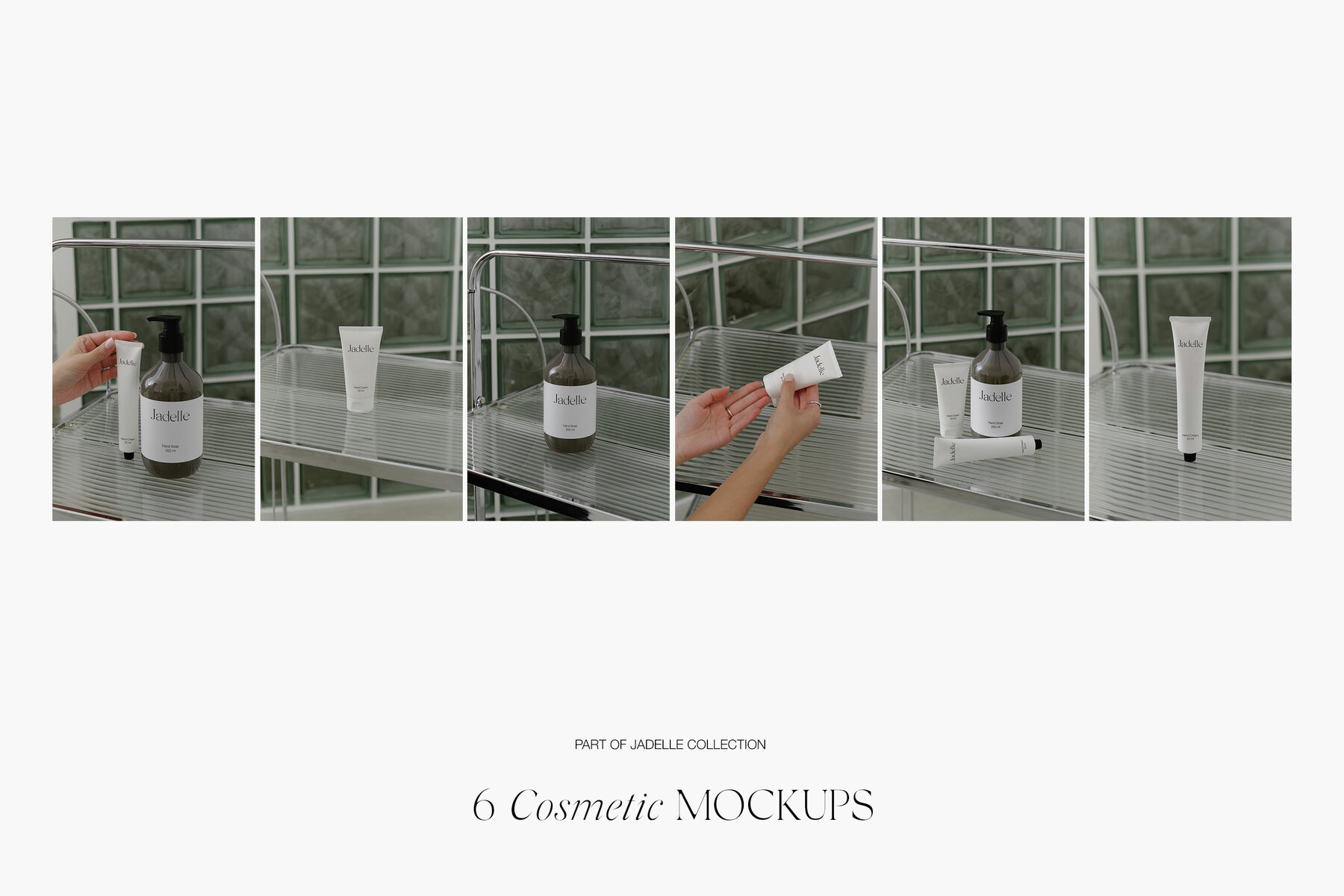 Realistic Beauty Bottle and Hand Cream Tube Mockups 6