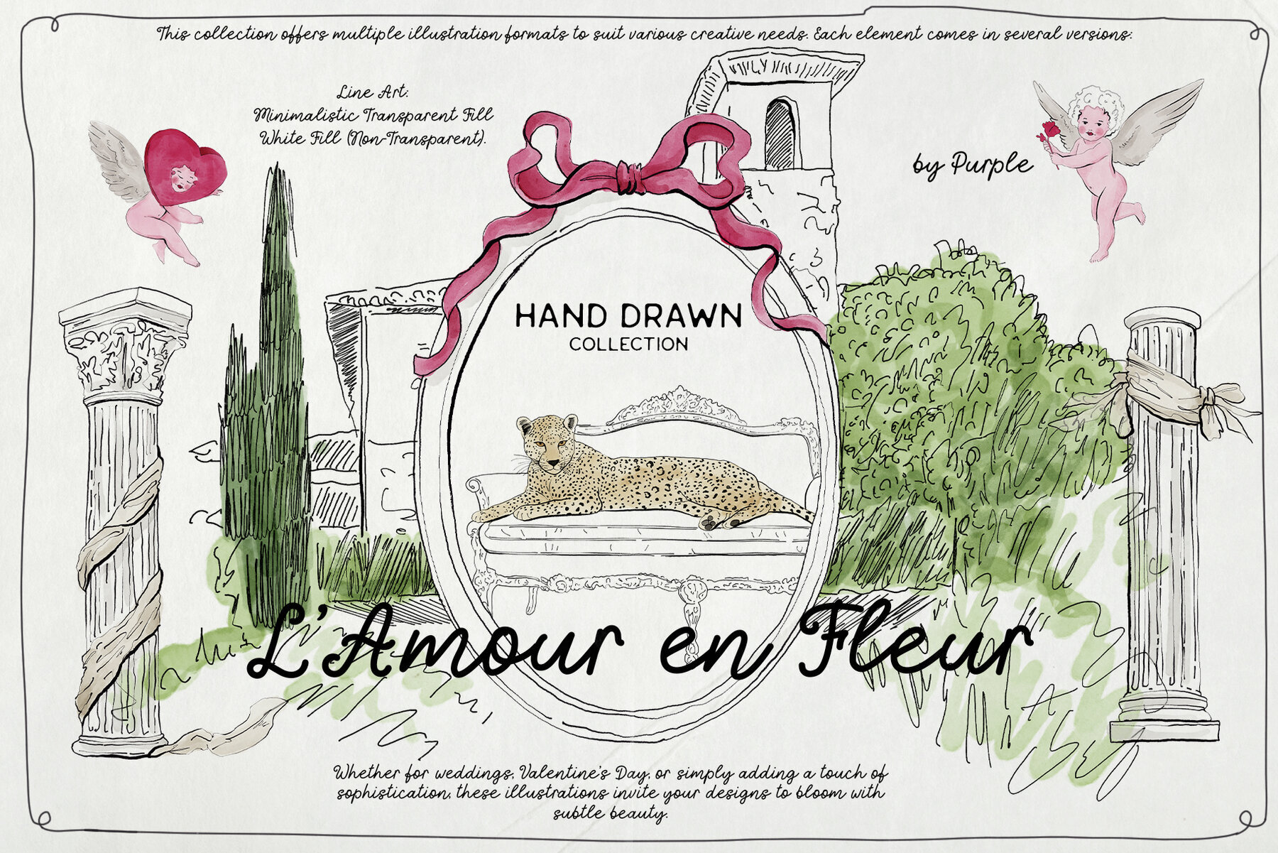 L   Amour en Fleur   Line Art Pack 1