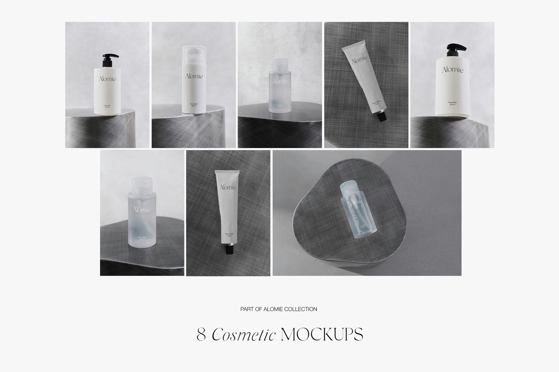 Cosmetic Bottle and Hand Cream Tube Mockups for Photoshop PSD 6