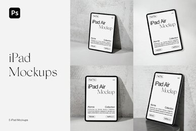 iPad Mockups in Concrete Aesthetic for Photoshop PSD