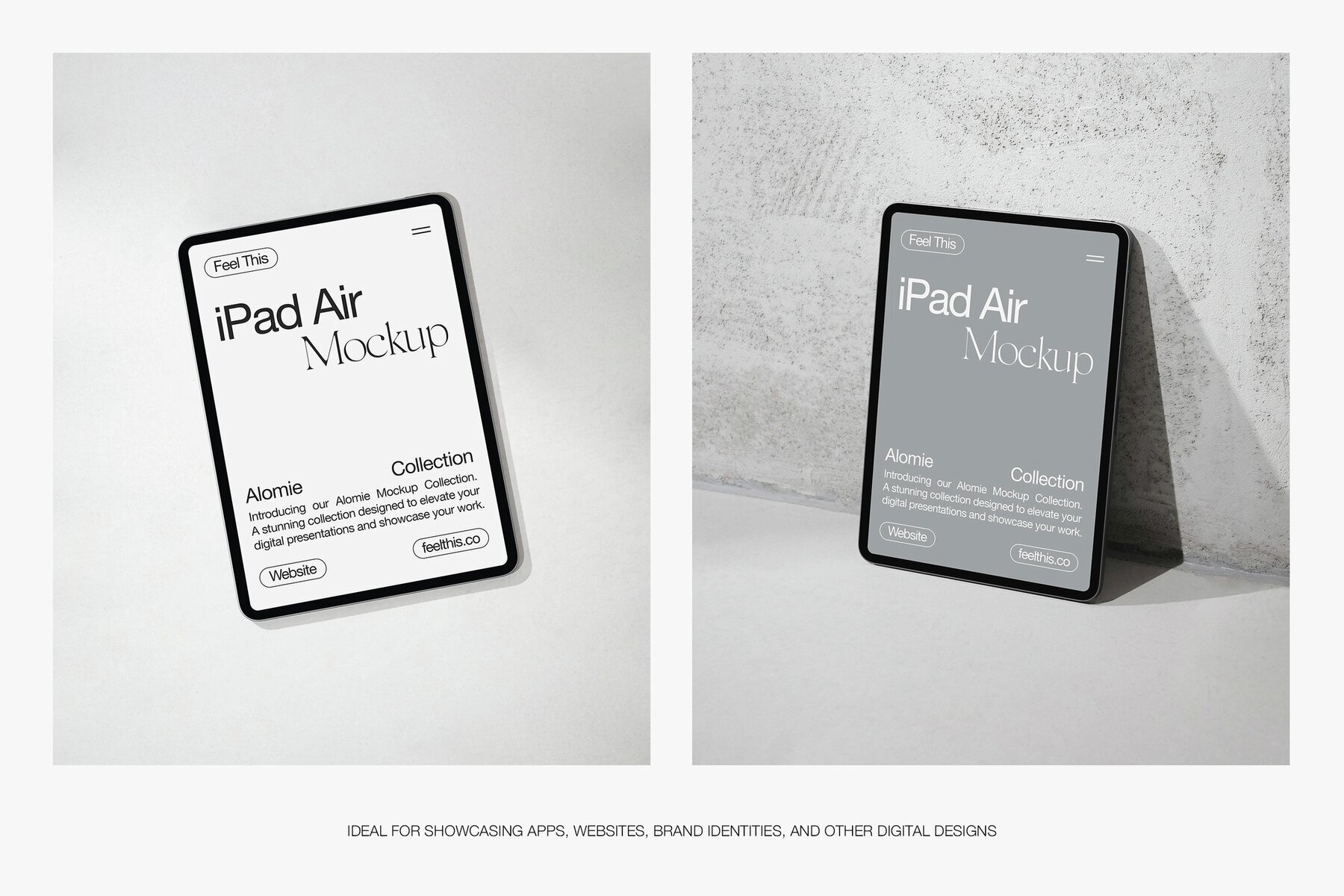 iPad Mockups in Concrete Aesthetic for Photoshop PSD 3