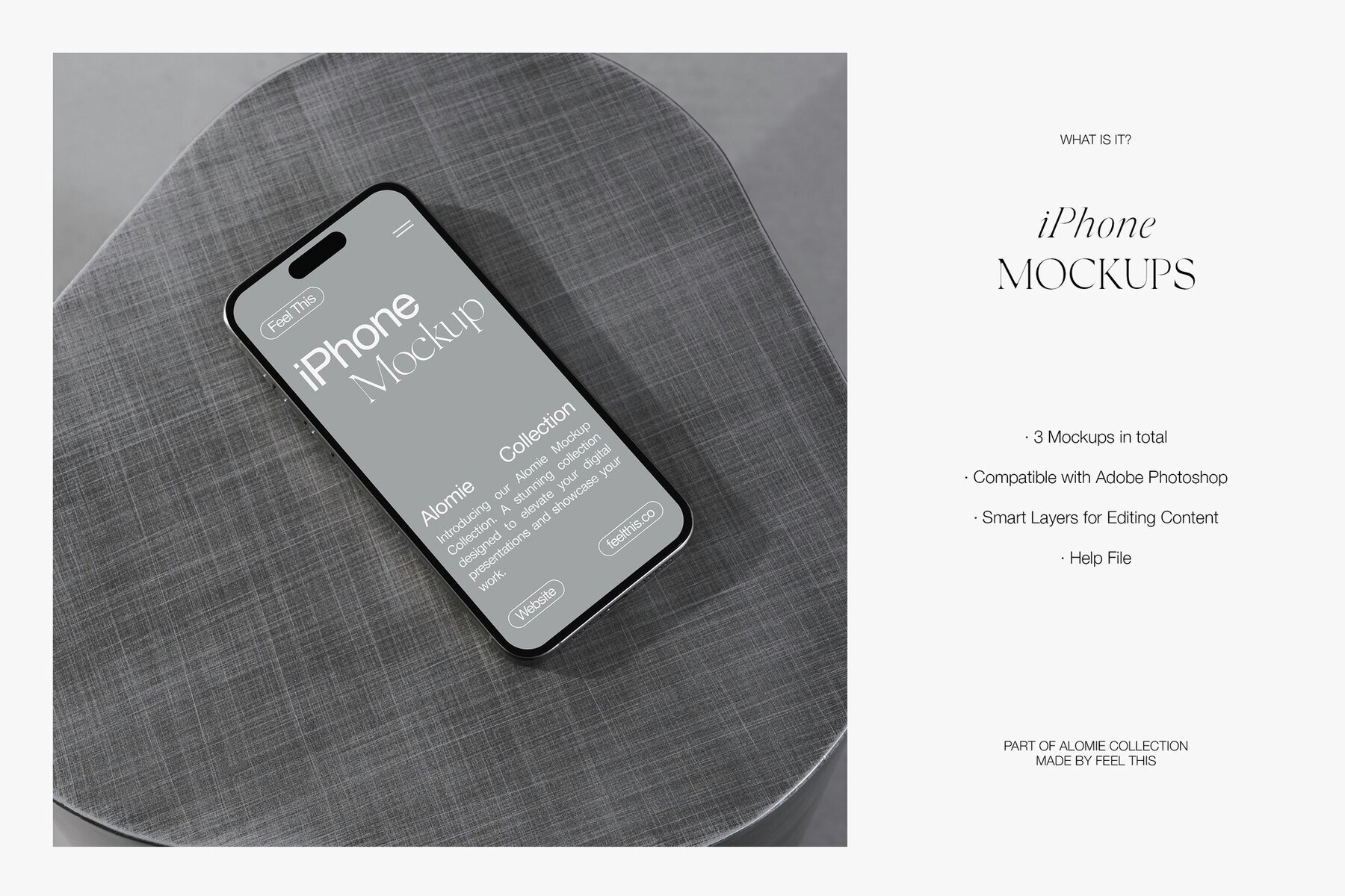 Realistic iPhone 16 Pro PSD Mockups on Metal Table 2