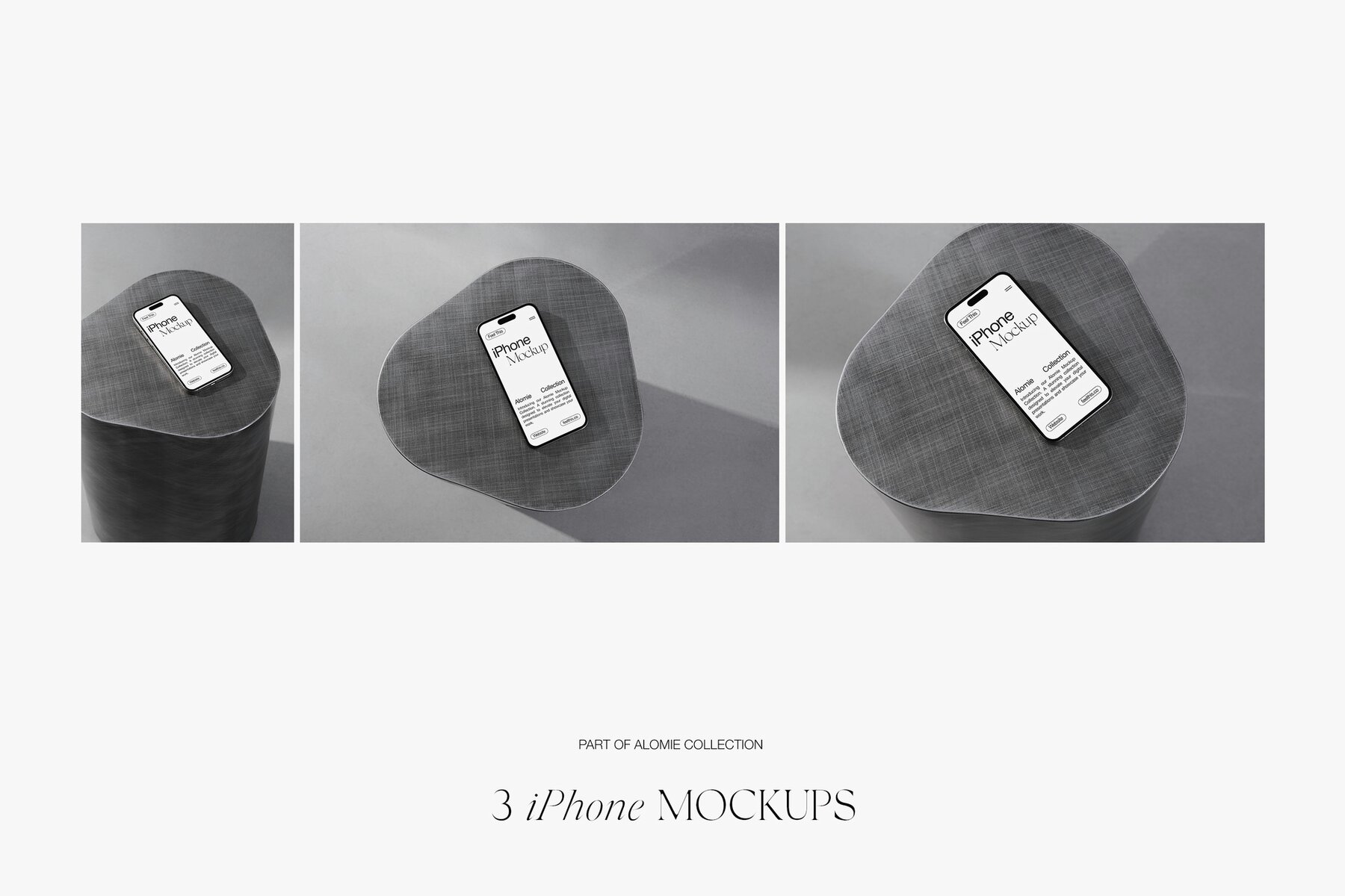 Realistic iPhone 16 Pro PSD Mockups on Metal Table 4