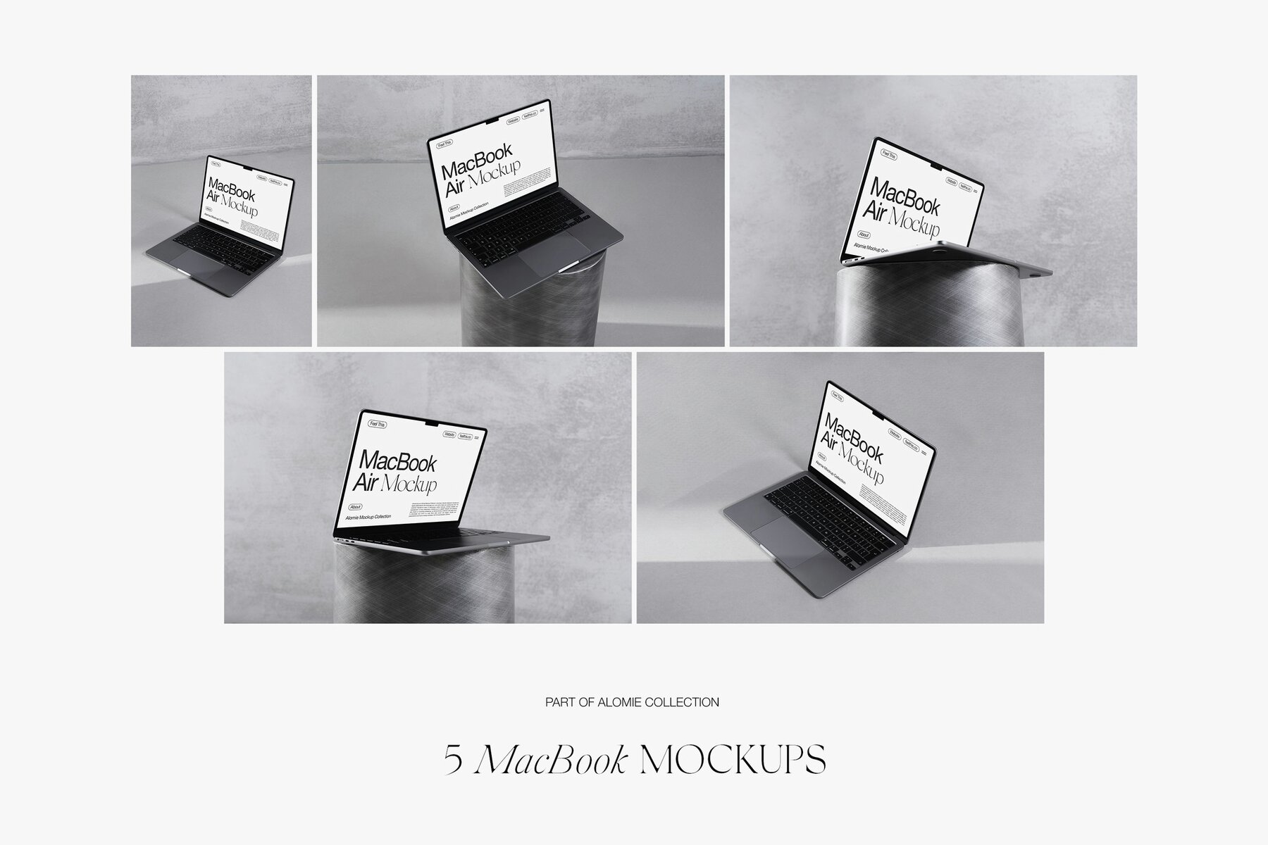 MacBook Mockups on a Concrete Floor   Metal Table 5