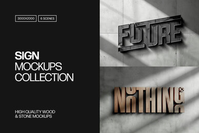 3D Sign Outdoor Urban Mockups