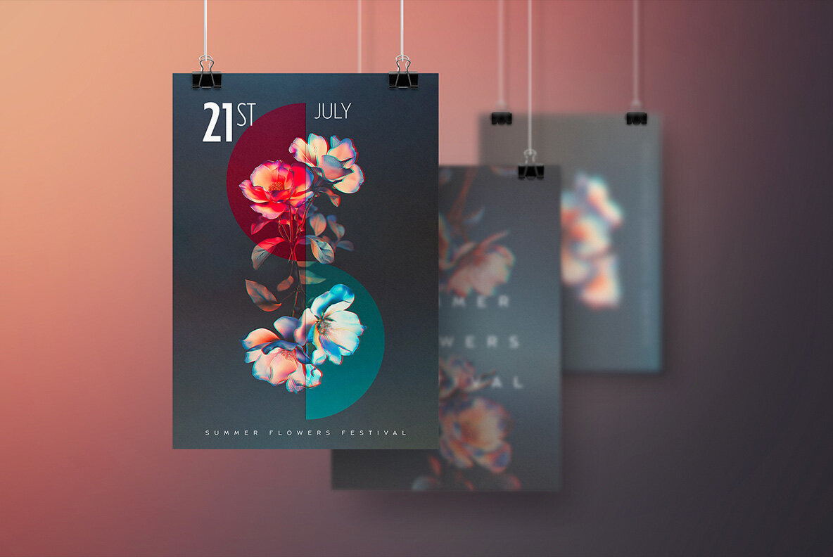 Abstract Floral Backgrounds Pack 6