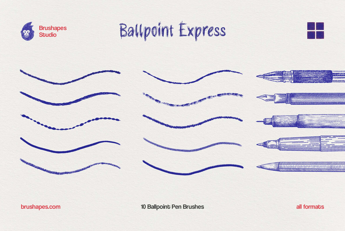 Multi App Ballpoint Pen Brushes 3