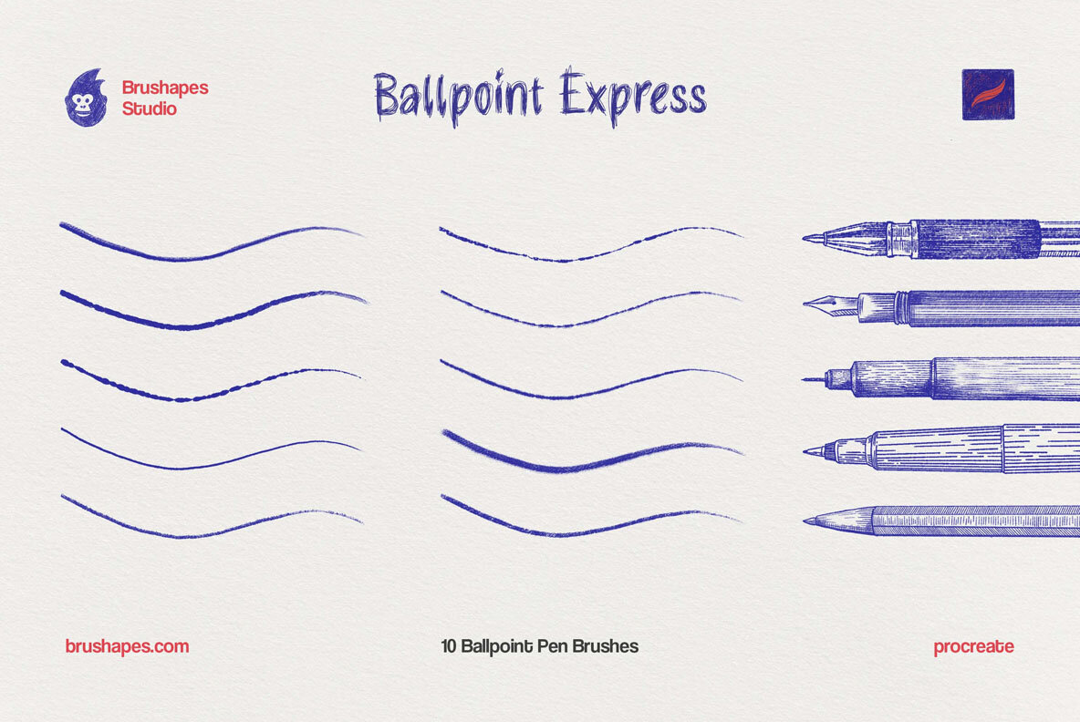 Procreate Ballpoint Pen Brushes 3