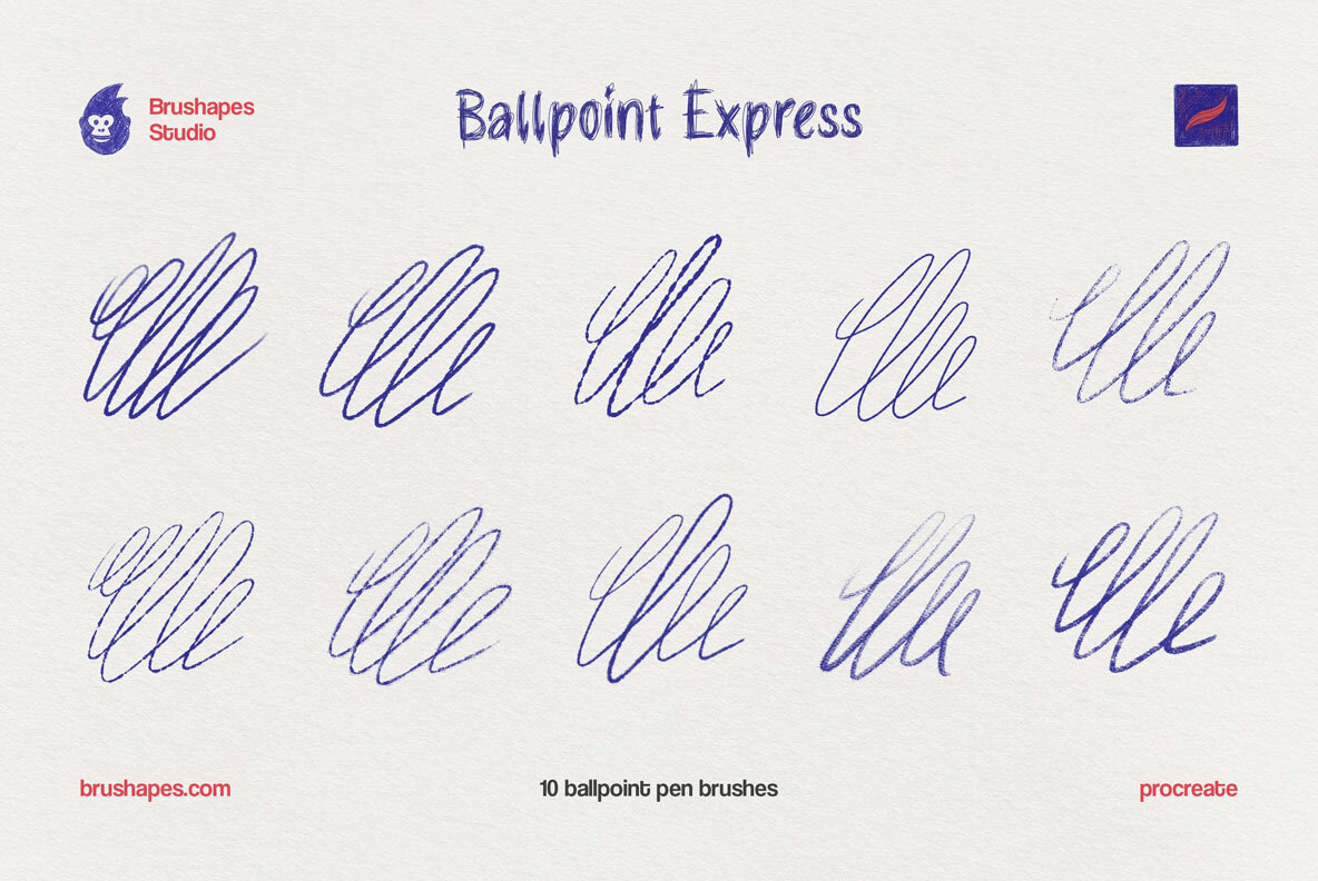 Procreate Ballpoint Pen Brushes 8